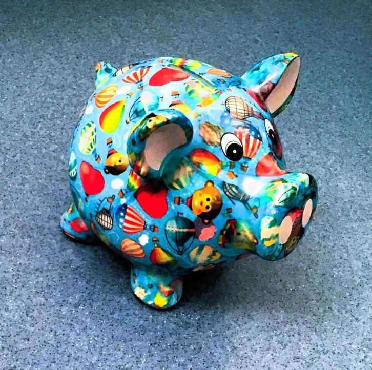 Spaarpot Pig Rosie Air Balloons van Pomme Pidou, Verzamelen, Spaarpotten, Nieuw, Dier, Steen, Aardewerk of Keramiek, Ophalen of Verzenden