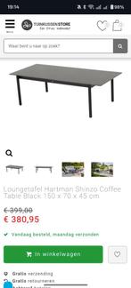 Hartman Shinzo Loungetafel Zwart 150x70cm, Tuin en Terras, Tuintafels, Ophalen, Nieuw, Rechthoekig, Aluminium