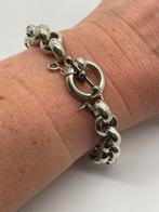 B276 Prachtige zilveren jasseron armband grove schakel, Ophalen of Verzenden, X, Zilver, Zilver