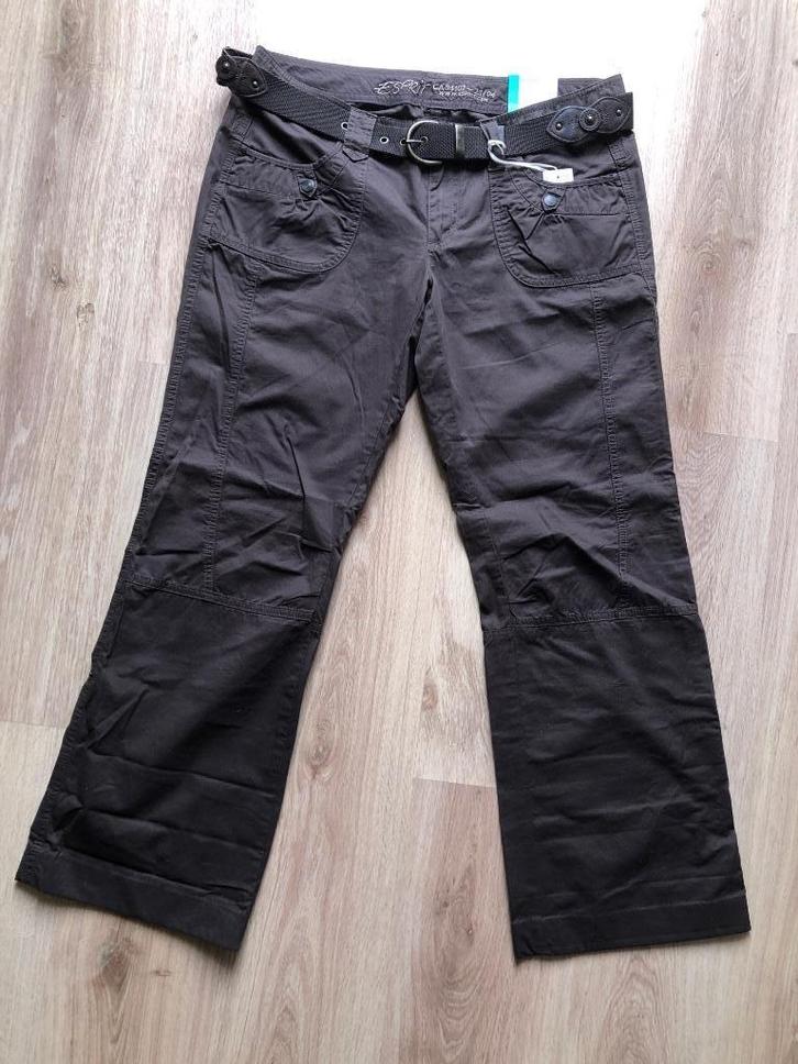 Broek ESPRIT met riem wide leg 42 NIEUW met kaartje, Kleding | Dames, Broeken en Pantalons, Nieuw, Maat 42/44 (L), Bruin, Lang