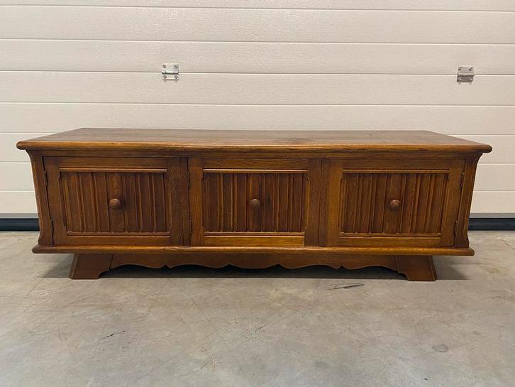 Vintage TV Meubel, Huis en Inrichting, Kasten | Dressoirs, Gebruikt, 100 tot 150 cm, 25 tot 50 cm, Met deur(en), Eikenhout, Ophalen