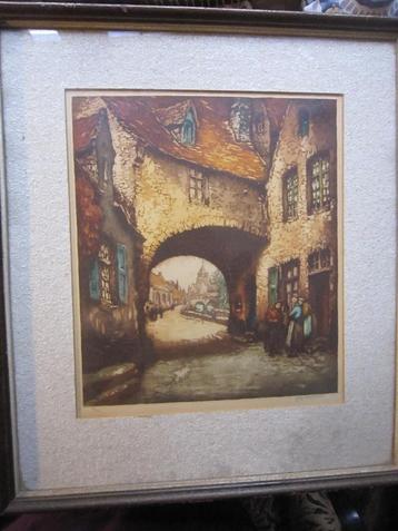 ALFRED van Neste Belg. Kunstenaar, Mooie kleurets Poort./Men beschikbaar voor biedingen