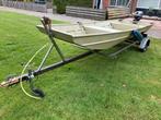 Aluminium platbodem / visboot, Ophalen, Tot 10 pk, Aluminium, Zo goed als nieuw