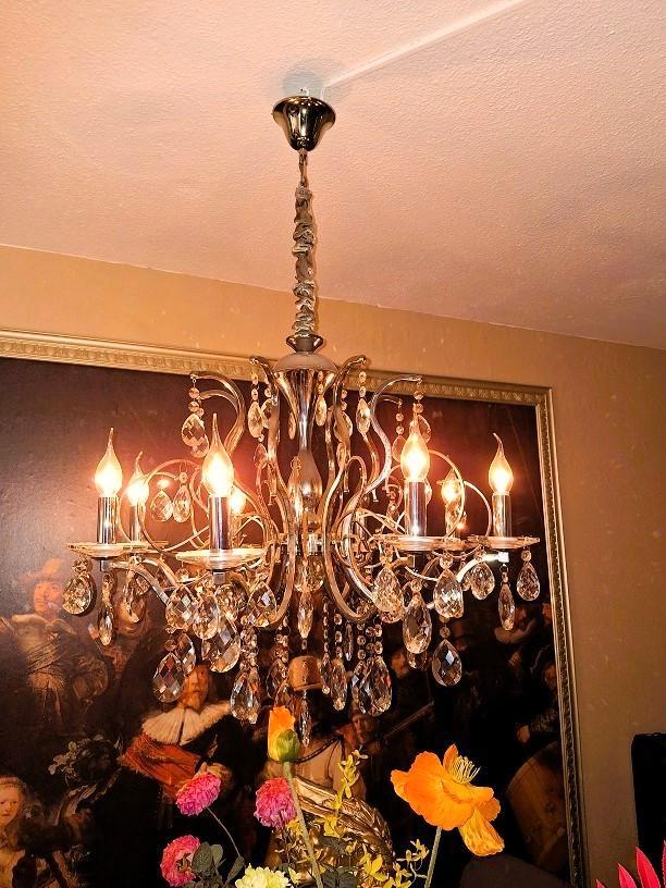 Complete set ECHTE KRISTALLEN KROONLUCHTERS 8 + 6 + 2 arms, Huis en Inrichting, Lampen | Kroonluchters, Zo goed als nieuw, Ophalen of Verzenden