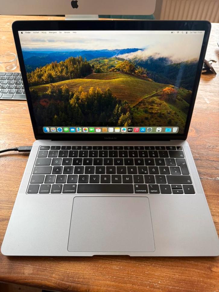Macbook Air 2018, Computers en Software, Apple Macbooks, Gebruikt, MacBook Air, 13 inch, Minder dan 2 Ghz, 128 GB of minder, 8 GB