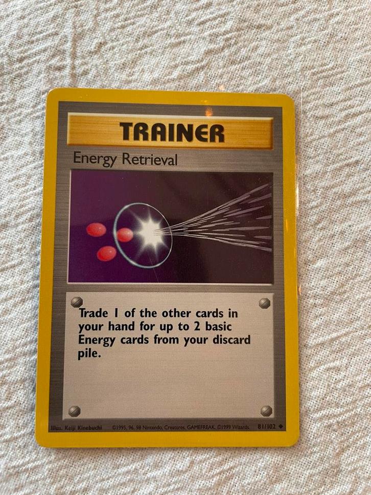 Energy retrieval base set error kaart 81/102, Hobby en Vrije tijd, Verzamelkaartspellen | Pokémon, Gebruikt, Losse kaart, Ophalen of Verzenden