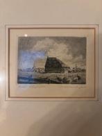 Schets van een boerderij met schapen Texel, Antiek en Kunst, Kunst | Etsen en Gravures, Ophalen