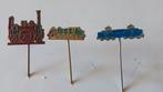 3 verschillende speldjes locomotieven., Verzamelen, Speldjes, Pins en Buttons, Ophalen of Verzenden, Zo goed als nieuw