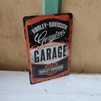 Wand plaat metaal reclame Harley Davidson Garage 20 x 30 cm, Ophalen of Verzenden, Zo goed als nieuw