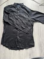 Zwart Ralph Lauren Linnen Overhemd - Maat M, Kleding | Heren, Overhemden, Ophalen of Verzenden, Zo goed als nieuw, Zwart, Halswijdte 39/40 (M)