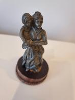 Antiek tin sculptuur moeder en kind, Antiek en Kunst, Antiek | Tin, Ophalen of Verzenden
