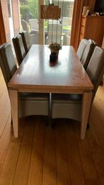Eettafel 90x200 cm met 6 mooie stoelen, Ophalen, Zo goed als nieuw
