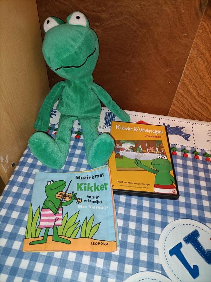 Kikker knuffel Max Velthuijs + dvd + stoffen boekje, Kinderen en Baby's, Speelgoed | Knuffels en Pluche, Ophalen of Verzenden