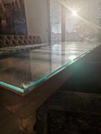 Glasplaat eethoek tafel, Huis en Inrichting, Tafels | Eettafels, Ophalen, Gebruikt, Glas, Vijf personen of meer