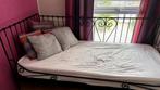 Zwart metalen IKEA-bed, Huis en Inrichting, Slaapkamer | Bedden, Ophalen, 90 cm, Eenpersoons, Zwart