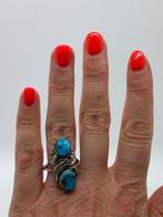 X737 Prachtige zilveren Navajo ring maat 19, Sieraden, Tassen en Uiterlijk, 19 tot 20, Ophalen of Verzenden, X, Met edelsteen