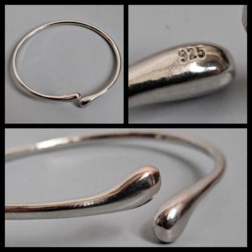 Zilver, 925 zilveren armband met druppelvormige uiteinden  beschikbaar voor biedingen
