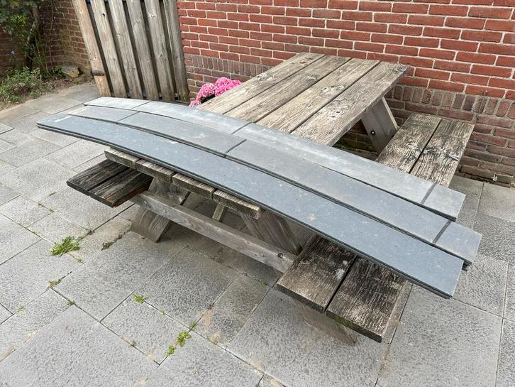 Ecolat Borderranden Recht 2m x 14 cm + Grondpennen 38 cm, Tuin en Terras, Bielzen en Borders, Zo goed als nieuw, Border, Kunststof
