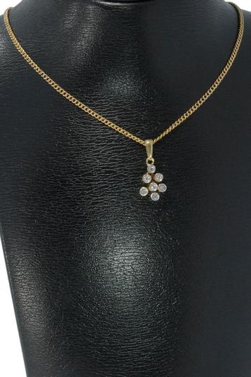 Design 14k gouden ketting hanger 7 diamanten luxe dames beschikbaar voor biedingen