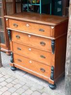Antieke eikenhouten ladekast, commode, Huis en Inrichting, Kasten | Ladekasten, Ophalen, 50 tot 100 cm, Zo goed als nieuw, 3 of 4 laden