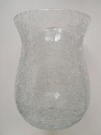 Grote vaas / windlicht van glas met craquelé look, Overige kleuren, Ophalen of Verzenden, Minder dan 50 cm, Glas