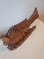 Zeldzaam 50's Indonesische piranha houten vis, Ophalen of Verzenden, Zo goed als nieuw, Beeldje of Figuurtje