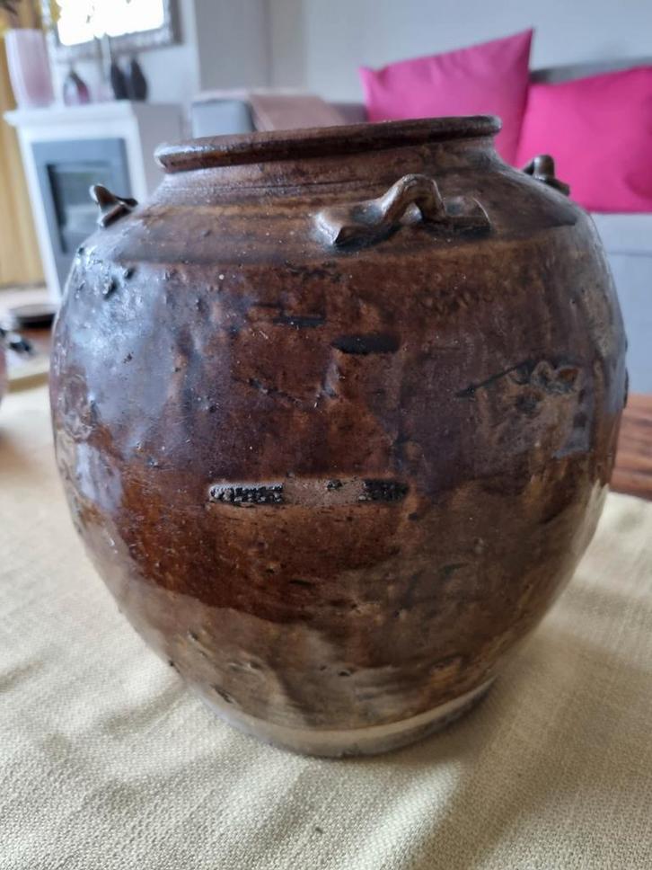 Antieke Chinese bruin geglazuurde pot, antique, Antiek en Kunst, Antiek | Keramiek en Aardewerk, Ophalen