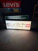 Vintage Swatch lichtbak, dubbelzijdig reclamebord, Gebruikt, Lichtbak of (neon) lamp, Ophalen of Verzenden, /