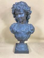 Zamak buste H Moreau 19e eeuw 33 cm, Antiek en Kunst, Ophalen of Verzenden