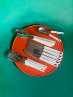Vintage bestekset 17 stuks (5per) design Inoxpran Italy, Ophalen of Verzenden, Gebruikt, Rvs of Chroom, Bestekset