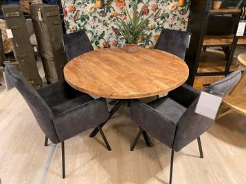 STUNTAANBIEDING!!  Ronde Mango houten tafels met poot beschikbaar voor biedingen