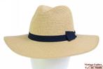 zomer gleufhoed Hawkins beige papier blauwe band 56 nieuw, Kleding | Dames, Hoeden en Petten, 56 of 57 cm (M, 7 of 7⅛ inch), Hoed