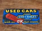 Chevrolet Emaille Bord "Used Cars", Ophalen of Verzenden, Gebruikt, Reclamebord