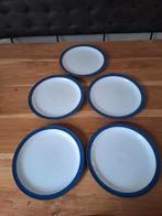 5 borden Denby Imperial blue. Blauw met wit, Huis en Inrichting, Bord(en), Keramiek, Overige stijlen, Gebruikt