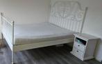 Bed frame met lattenbodem 160x200, Huis en Inrichting, Slaapkamer | Bedden, Gebruikt, Wit, Tweepersoons, Ophalen of Verzenden