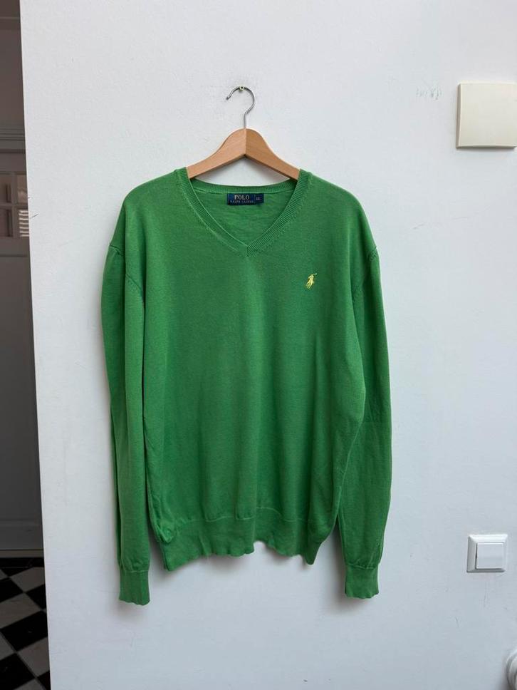 Ralph Lauren V-hals trui – groen – heren XXL, Kleding | Heren, Truien en Vesten, Zo goed als nieuw, Overige maten, Groen, Ophalen of Verzenden