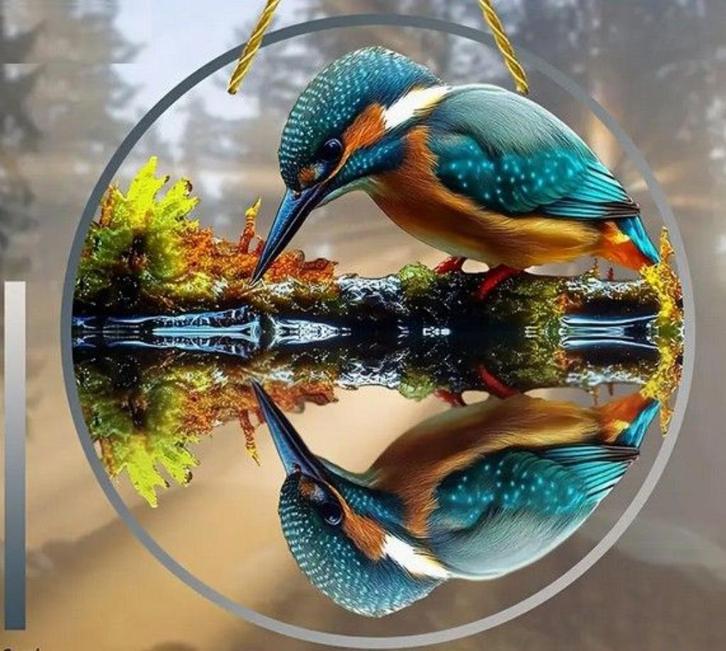 Raamhanger ijsvogel, Huis en Inrichting, Woonaccessoires | Wanddecoraties, Nieuw, Verzenden