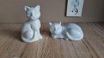 Mooie Vintage Set Katten Beelden Wit Porselein Made in Japan, Verzenden, Gebruikt, Dier