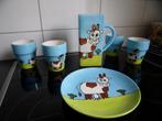 Vintage Koeien servies melkkan/vaas/bekers/borden, Ophalen of Verzenden, Zo goed als nieuw, Overige stijlen, Aardewerk