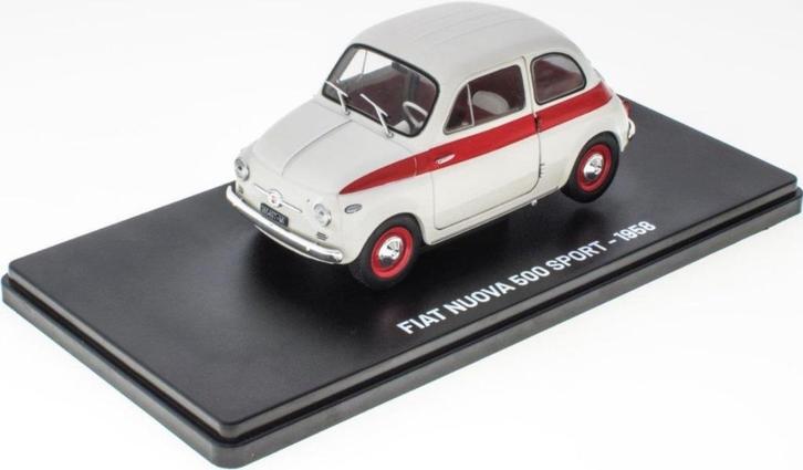 Fiat Nuova 500 Sport 1958 bianco Hachette 1:24, Hobby en Vrije tijd, Modelauto's | 1:24, Nieuw, Auto, Overige merken, Ophalen of Verzenden