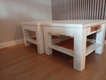 Teak salontafels met lades, DIY project, daarom bijna gratis beschikbaar voor biedingen
