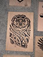 Maori afbeelding op hout gebrand, Ophalen of Verzenden, Nieuw