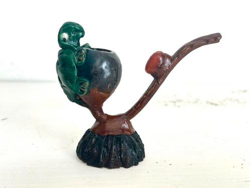 Miniatuur tabakspijp houtsnijwerk schildpad Andes Gebergte, Antiek en Kunst, Curiosa en Brocante, Ophalen