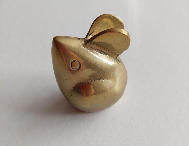 Vintage muis van messing, Antiek en Kunst, Antiek | Koper en Brons, Ophalen of Verzenden