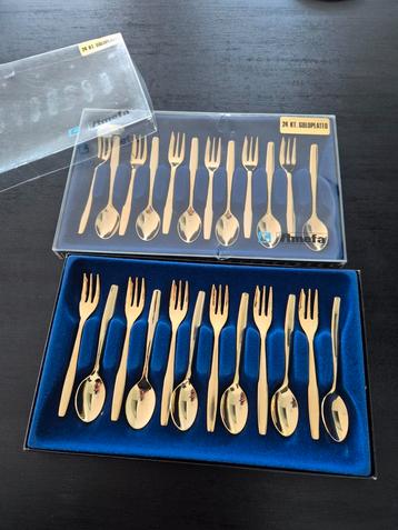Amefa Goud gebaksvorkjes en lepeltjes NIEUW beschikbaar voor biedingen
