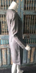 Vintage grijze zakelijke jurk Italiaans maat 38, Maat 38/40 (M), Verzenden, Vintage, Knielengte