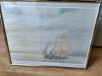 Schilderij platbodem, zeiljacht, Antiek en Kunst, Kunst | Schilderijen | Klassiek, Ophalen
