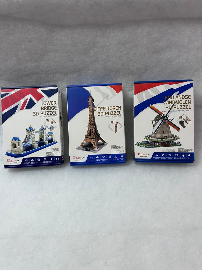 3x 3D PUZZELS, Ophalen of Verzenden, Minder dan 500 stukjes, Zo goed als nieuw, Rubik's of 3D-puzzel