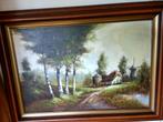 Buiten gebied Boerderijtje met Hooiberg Molen en, Antiek en Kunst, Kunst | Schilderijen | Klassiek, Ophalen