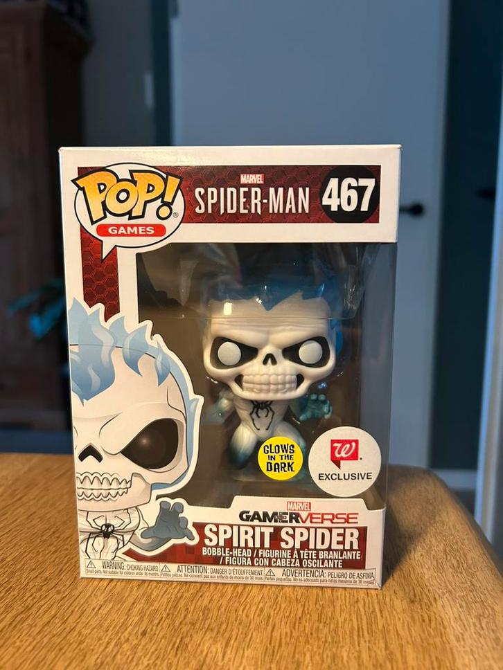 Funko Pop! Spider-man Game Spirit Rider glow W Exclusive, Verzamelen, Poppetjes en Figuurtjes, Zo goed als nieuw, Ophalen of Verzenden